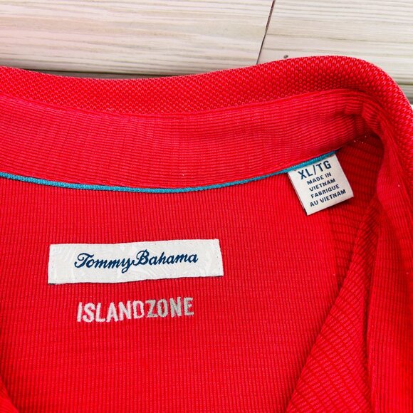Tommy Bahama Island Zone Men's size XL Polo Shirt Red Short Sleeves Modal - Picture 2 of 5